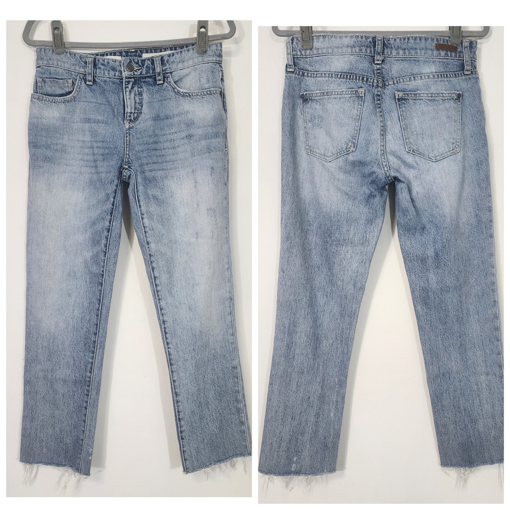 Pilcro‎ anthropologie Hyphen Jeans Women 26 Raw Hem Straight 27 inseamLight Wash